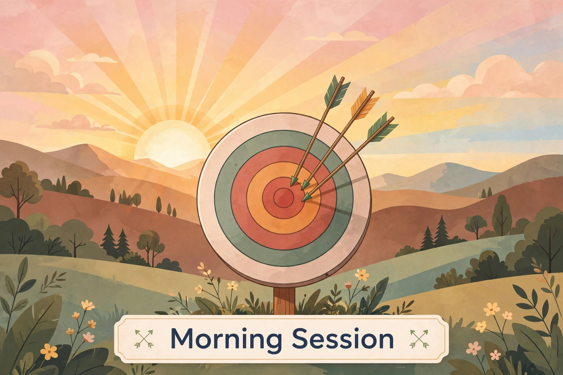 Morning teer session with early day archery round