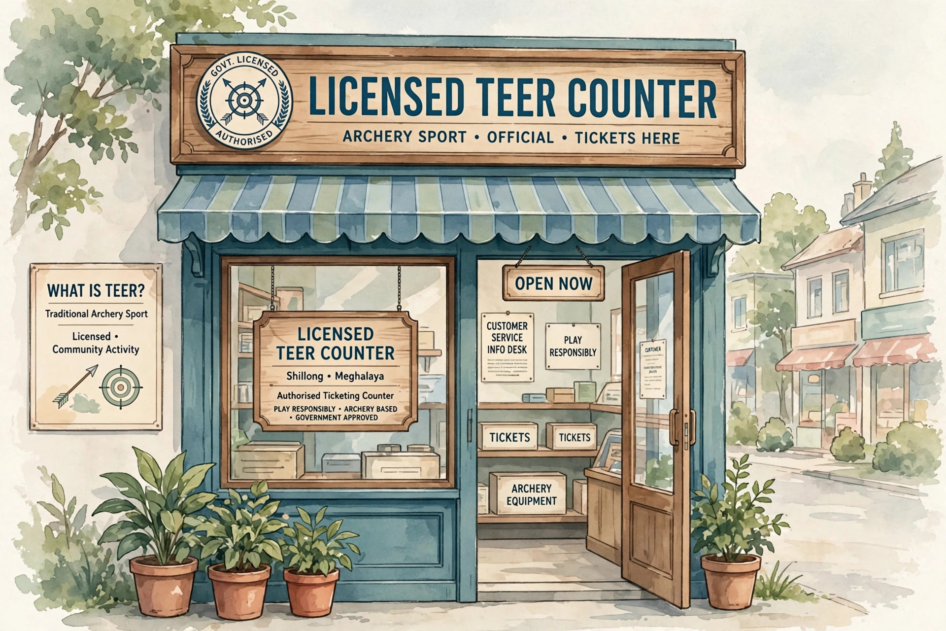 Authorized teer ticket counter where players buy tickets