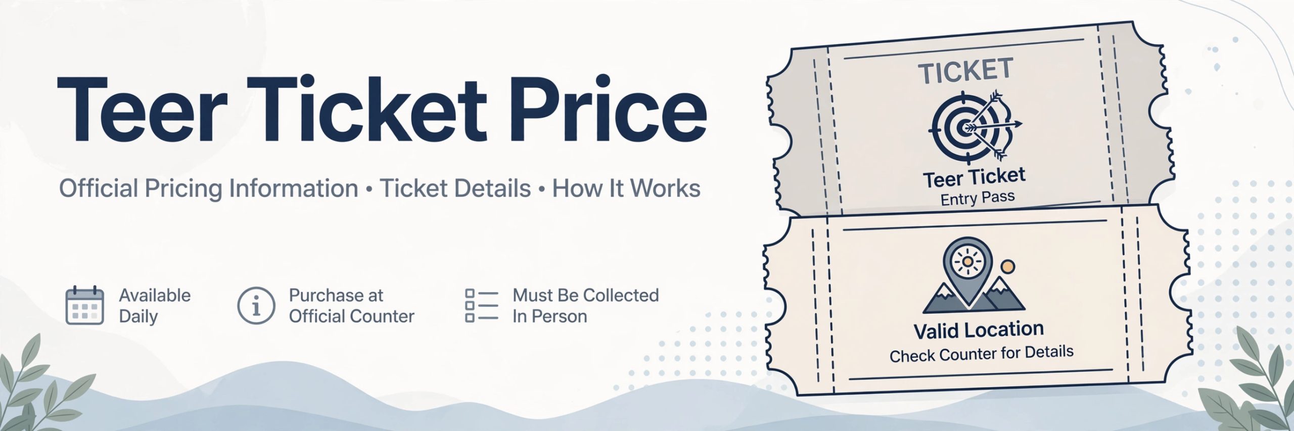 Teer ticket price guide with ticket cost and counter information